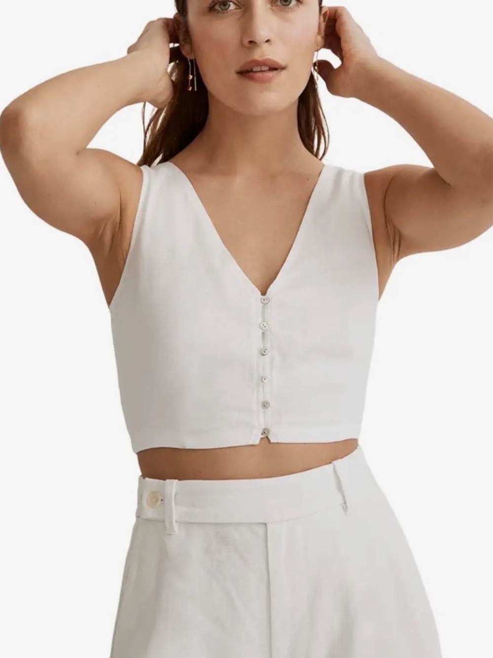 Madewell Linen Gwen Supercrop Tank